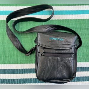 ✨🎉HP✨🎉 ONKYO Black Leather Camera Case Messenger Bag